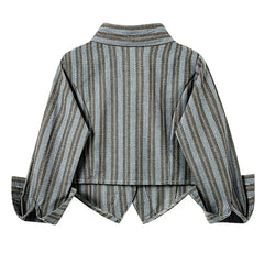 High School Crush Striped Cropped Shirt