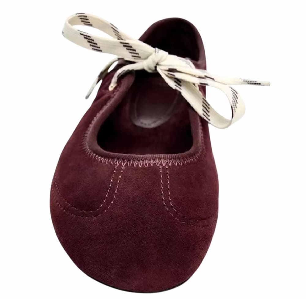 Suede Lace Up Mary Jane Flats