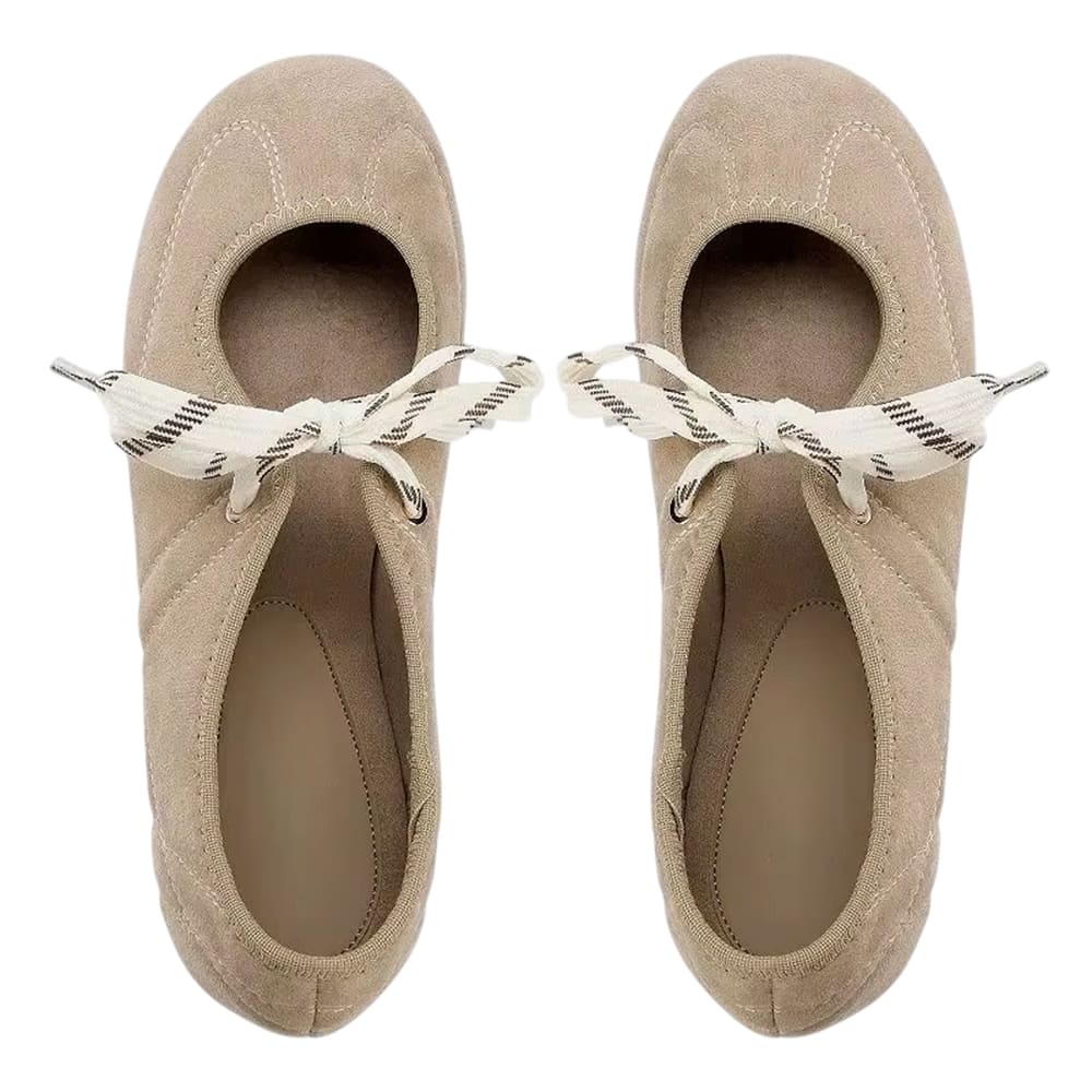 Suede Lace Up Mary Jane Flats