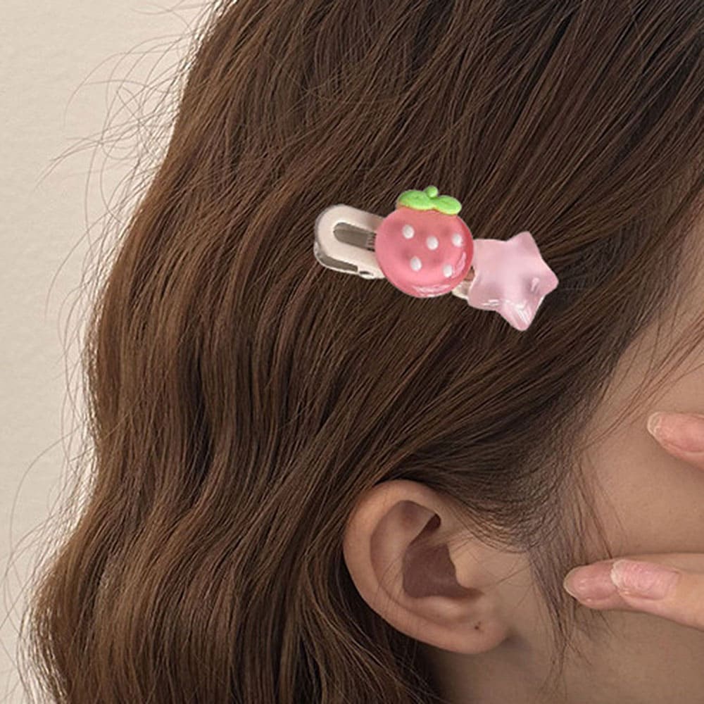 Sweet Strawberry & Star Hair Clip