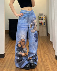 Teddy Bear Wide Leg Jeans
