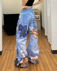 Teddy Bear Wide Leg Jeans