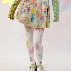 Toy Print Pleated Mini Skirt