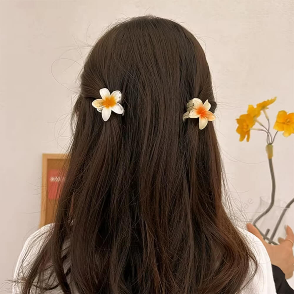 Tropical Flower 6 pcs Mini Hair Clip Set