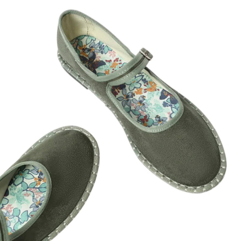 Velvet Mary Jane Flats