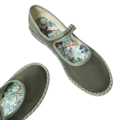 Velvet Mary Jane Flats