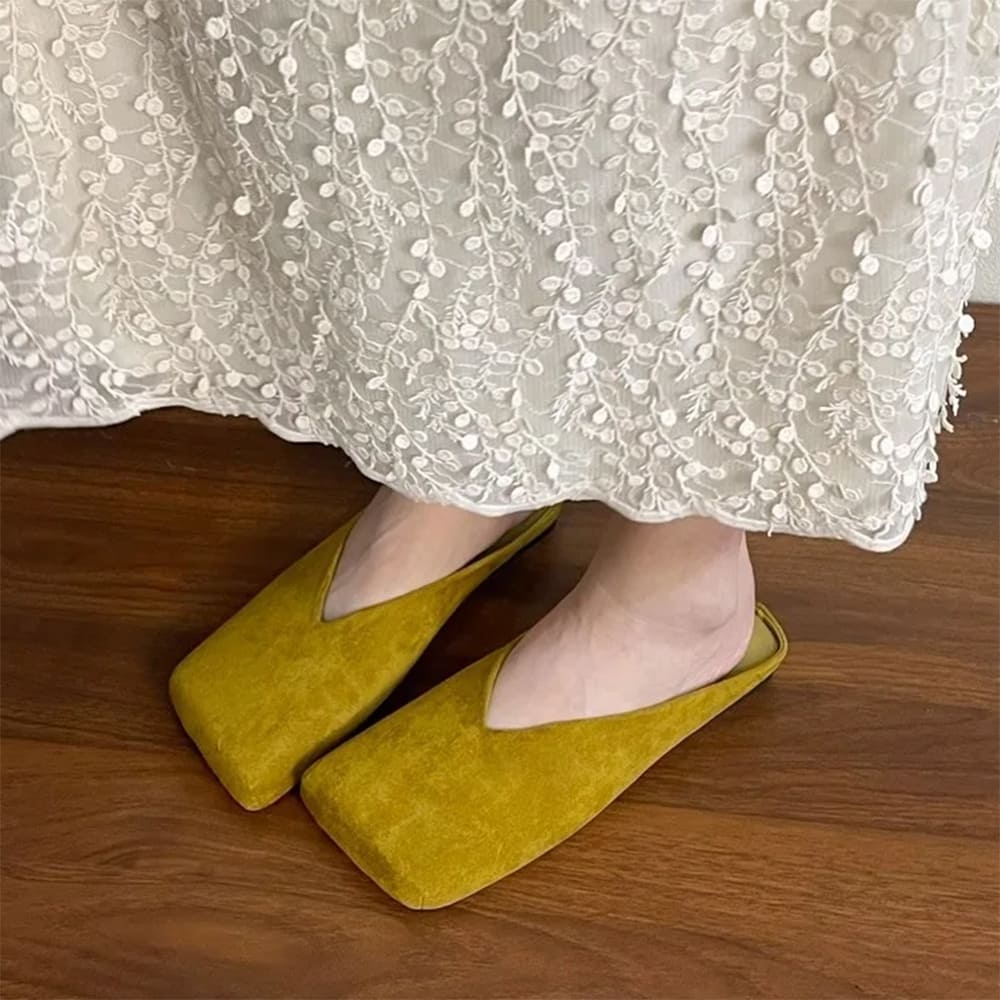 Velvet Slip On Mule Shoes