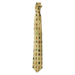 Vintage Beetle Print Tie in Yellow