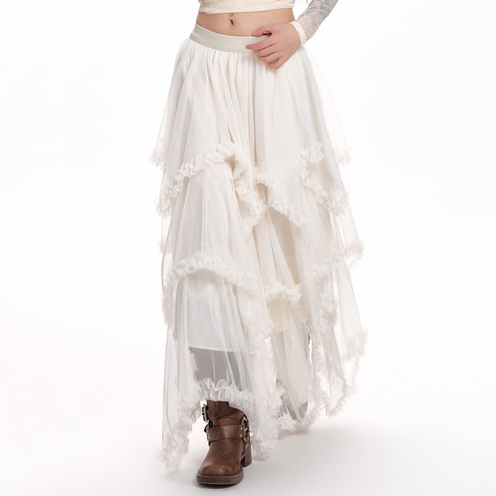 Cotton Candy Ruffle Layered Skirt