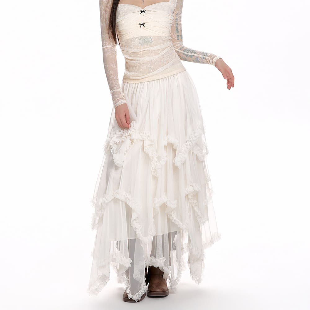 Cotton Candy Ruffle Layered Skirt