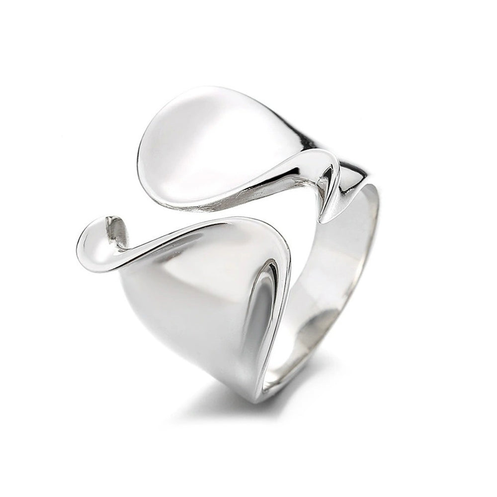Wide Wavy Band Ring