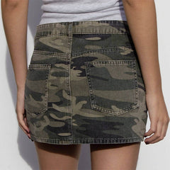Y2K Camo Denim Mini Skirt