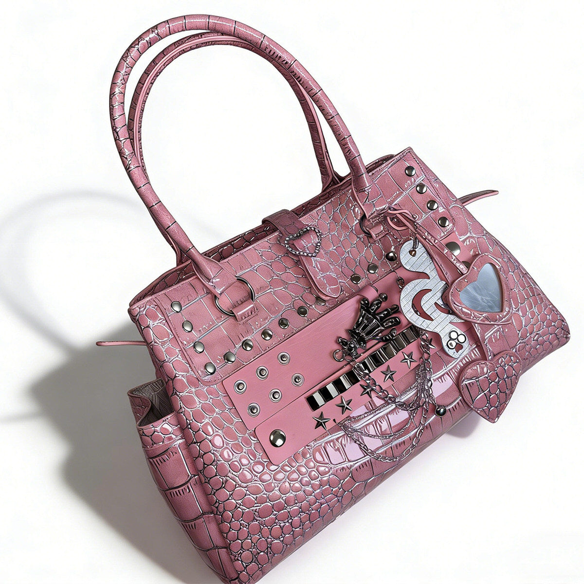 Heartbreaker Pink Croc Shoulder Bag