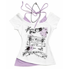 Y2K Halter Layered T-Shirt