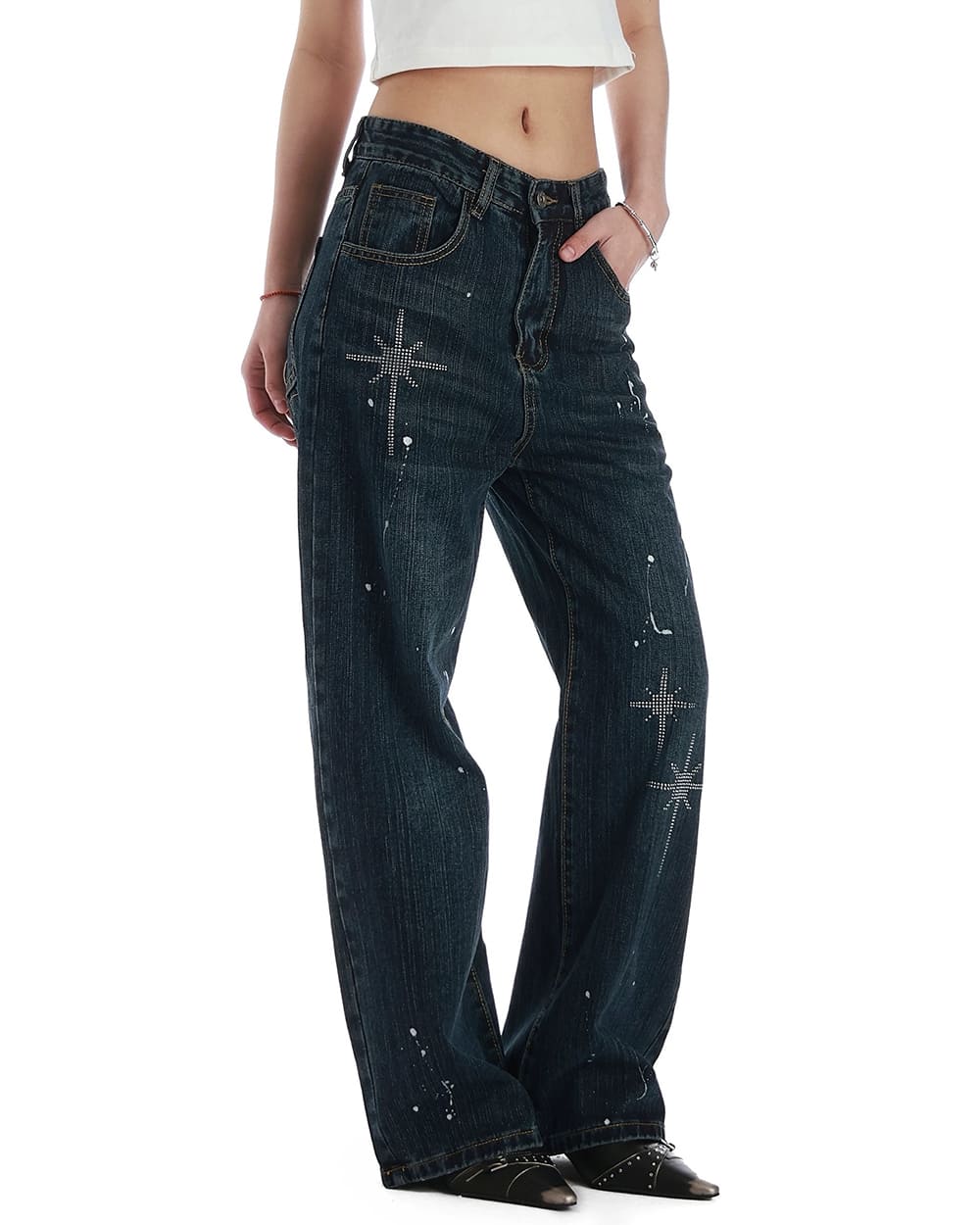 Diva Diary Rhinestone Star Jeans