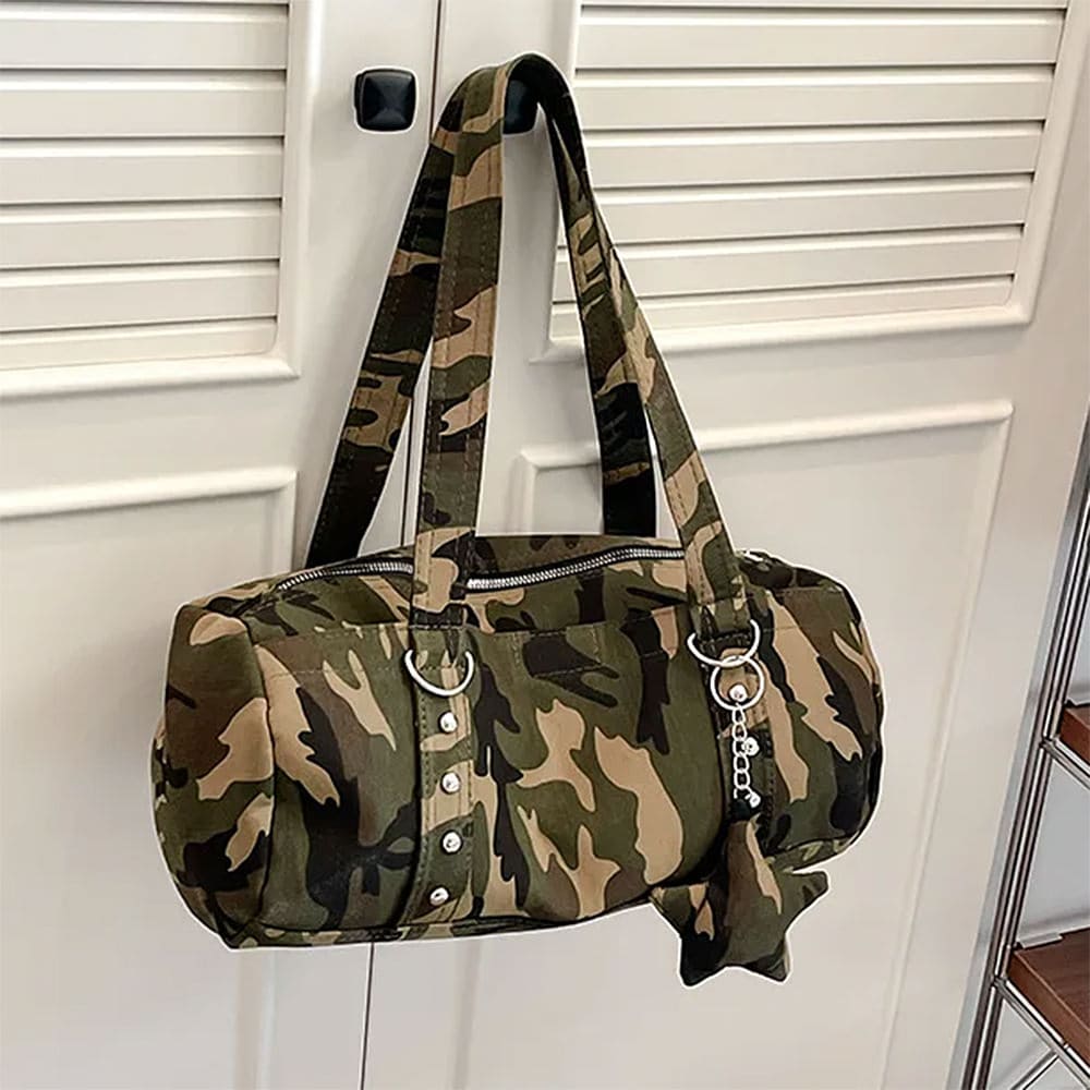 Y2K Camo Bag with Star Charm