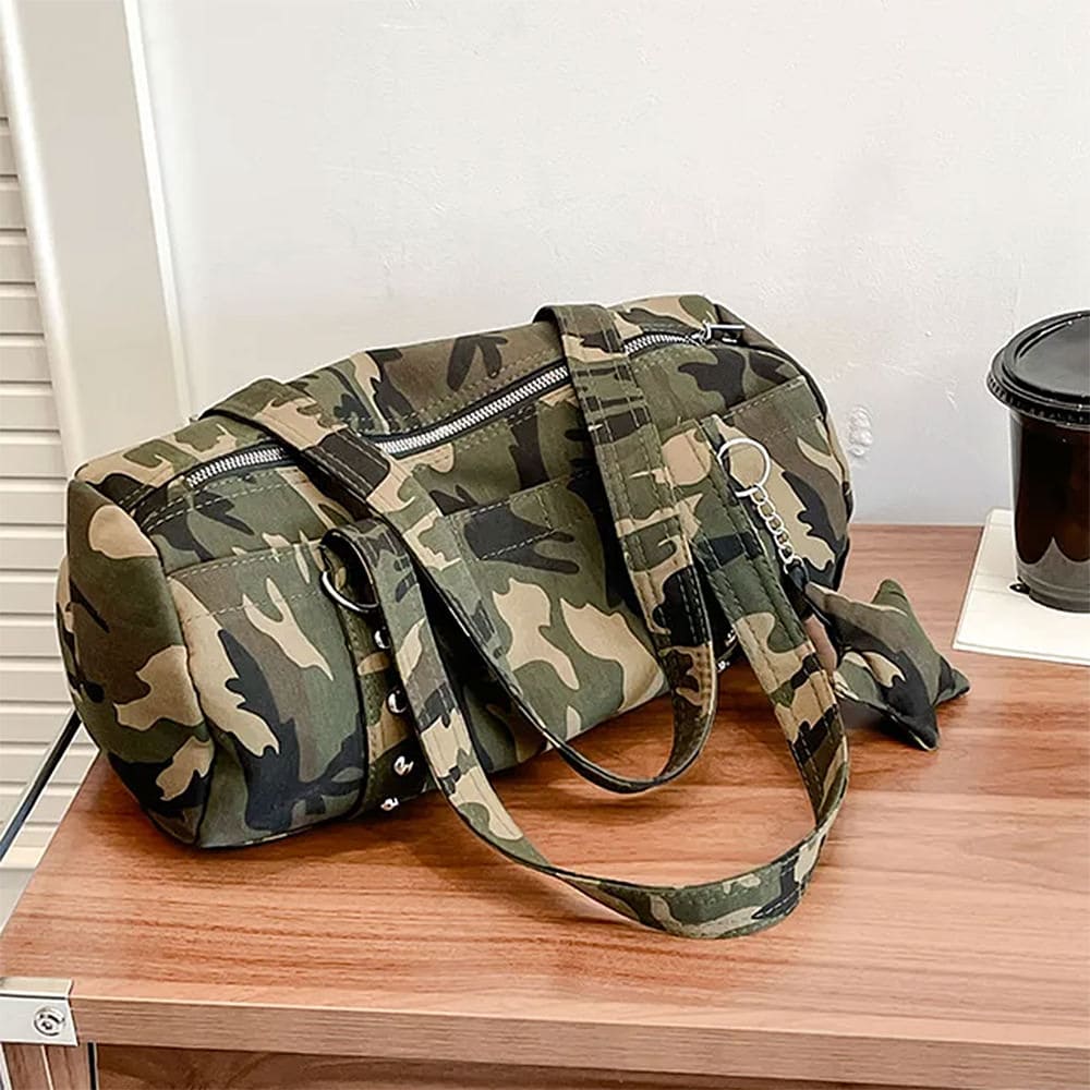 Y2K Camo Bag with Star Charm