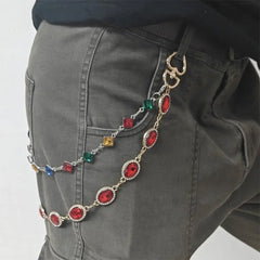 Y2K Colorful Gem Jeans Chain