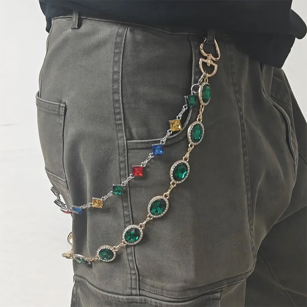 Y2K Colorful Gem Jeans Chain