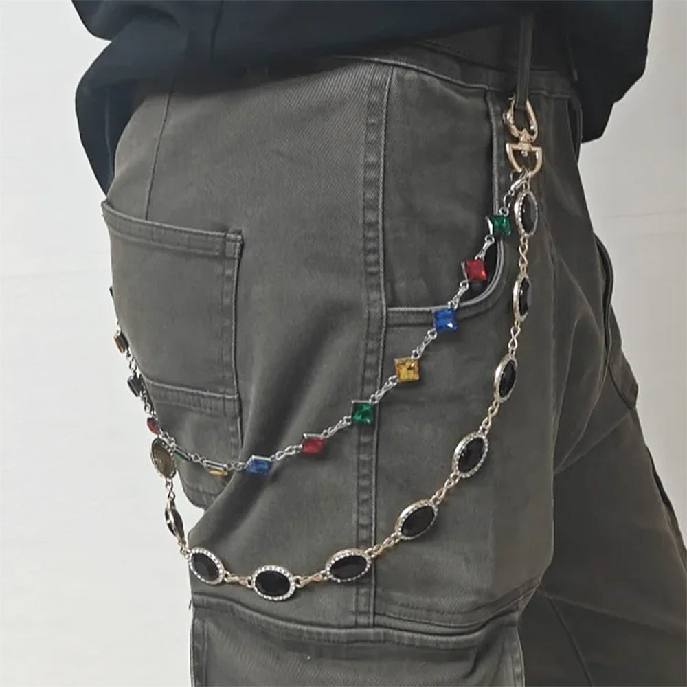 Y2K Colorful Gem Jeans Chain