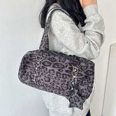 Y2K Leopard Print Bag with Star Charm