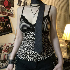 Y2K Leopard Print Tank Top
