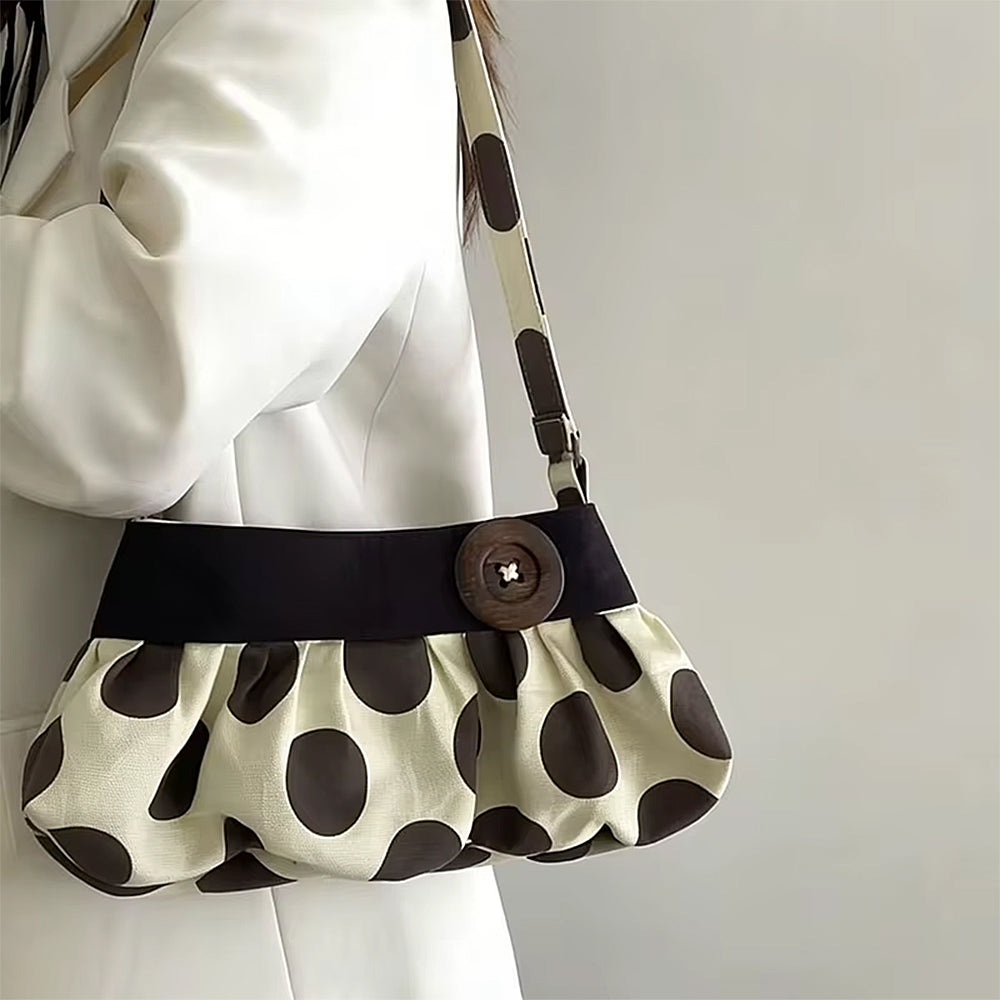 Y2K Polka Dot Ruched Bag