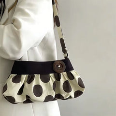 Y2K Polka Dot Ruched Bag
