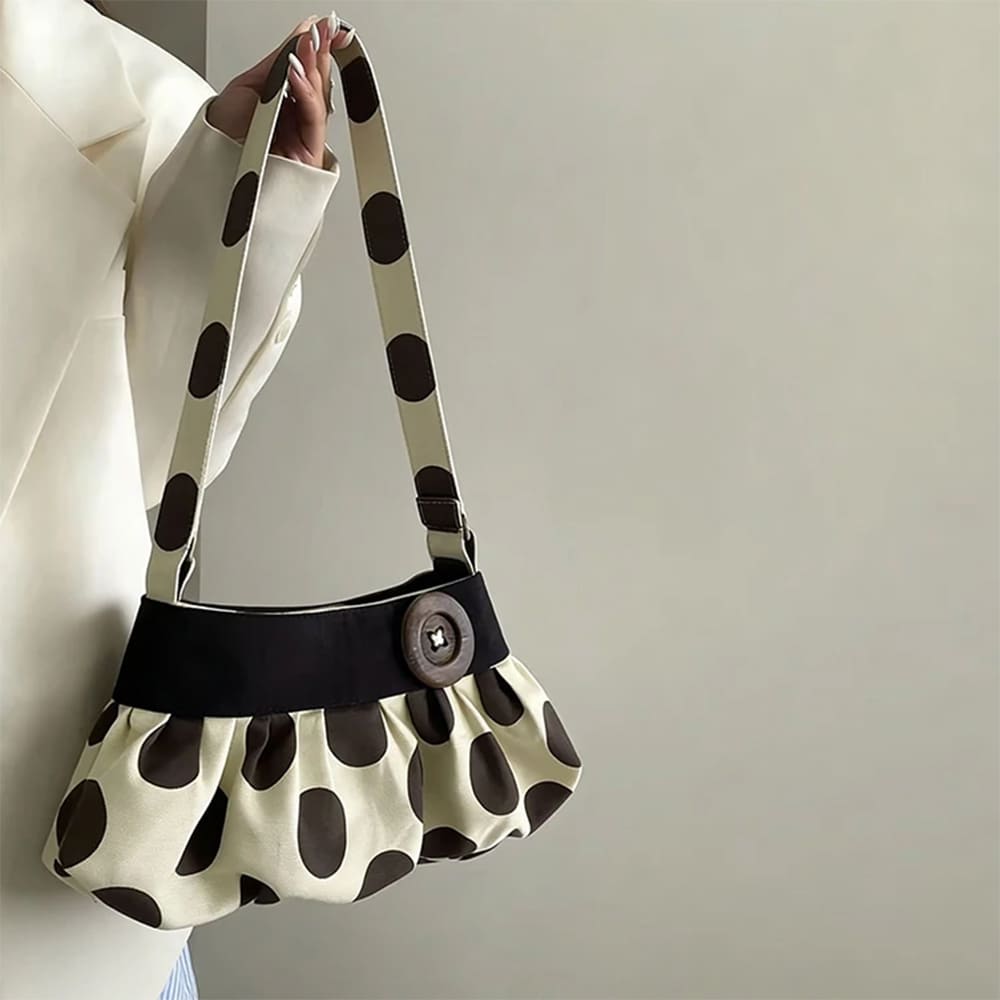 Y2K Polka Dot Ruched Bag