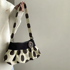 Y2K Polka Dot Ruched Bag