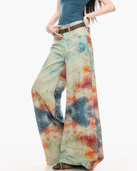 Y2K Chaos Era Tie Dye Wide Leg Jeans