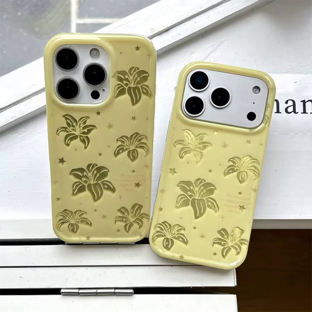 Tropical Flowers iPhone Case in Yellow